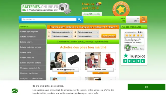 Aperçu Batteries Online - FR