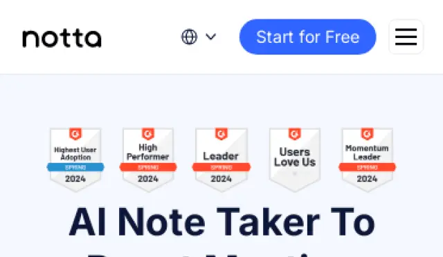 Aperçu Notta AI Notetaker
