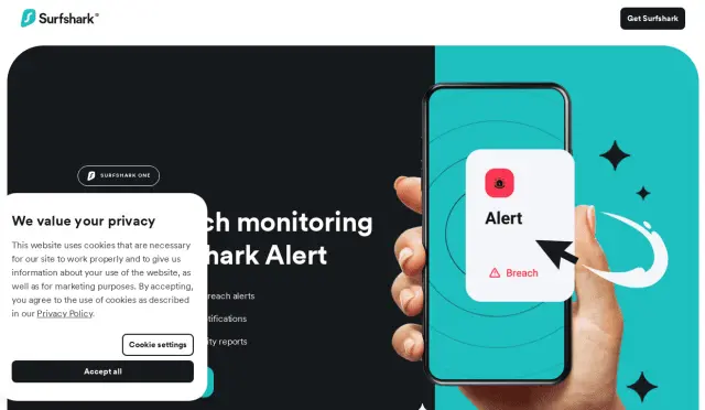 Aperçu Surfshark Alert