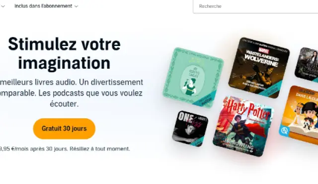 Aperçu Amazon Audible - Start free trial  - FR