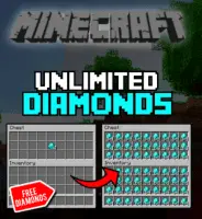 Logo Minecraft Unlimited Diamonds - 1 Click