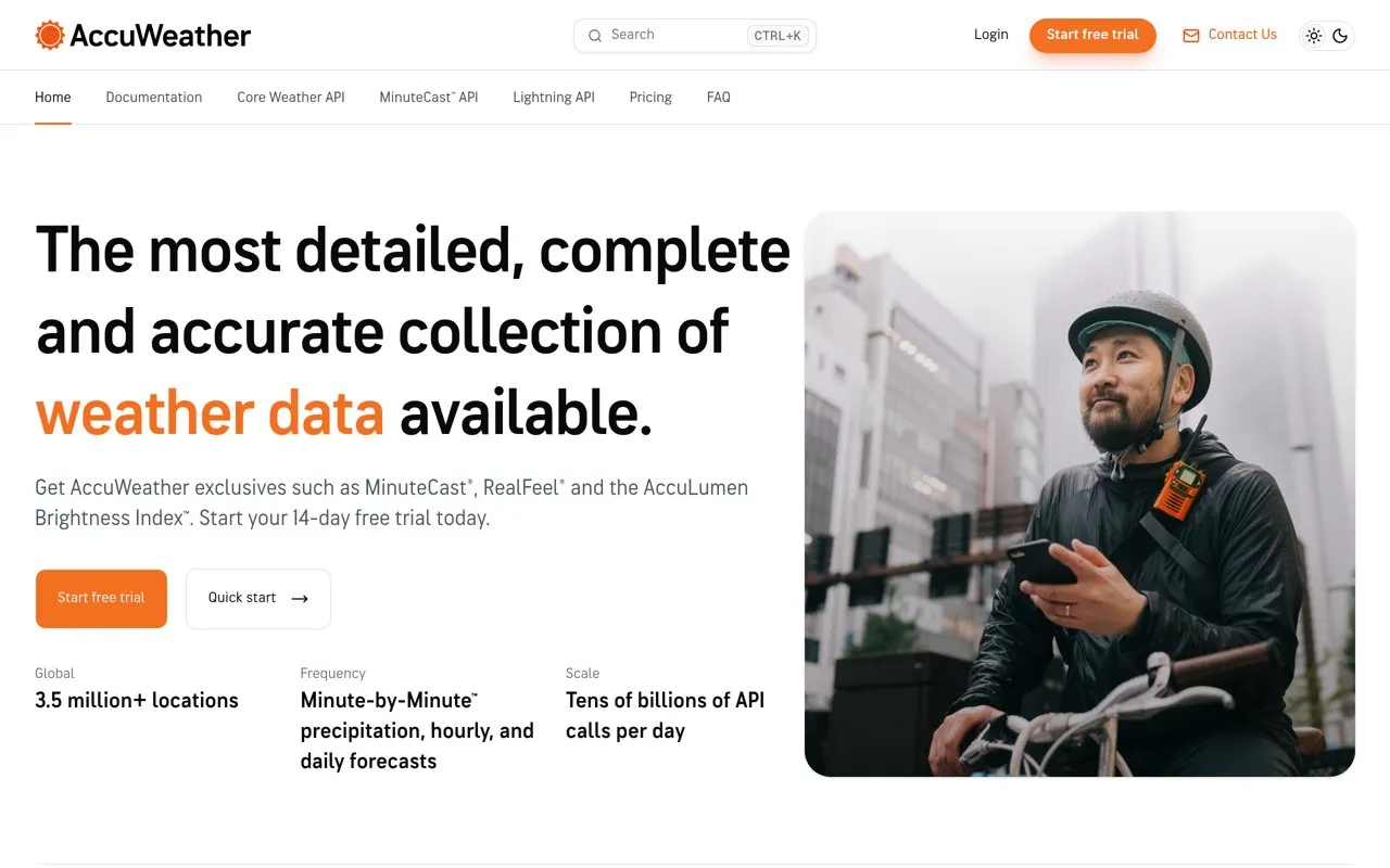 Aperçu AccuWeather APIs