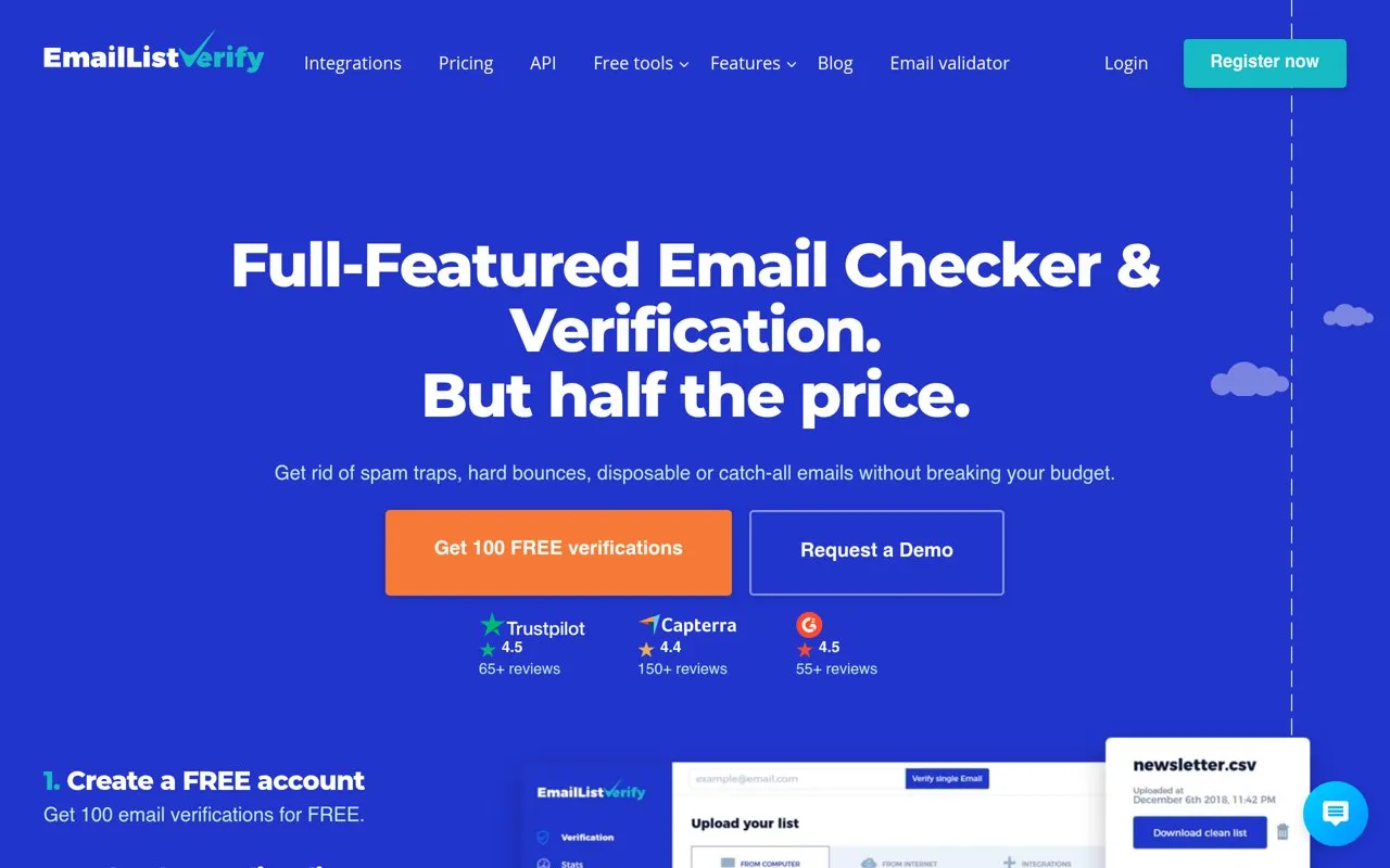 Aperçu EmailListVerify
