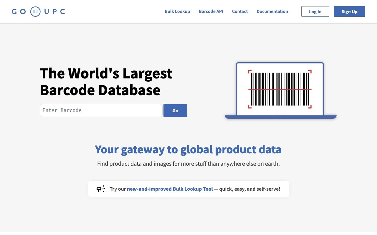 Aperçu Go-UPC API