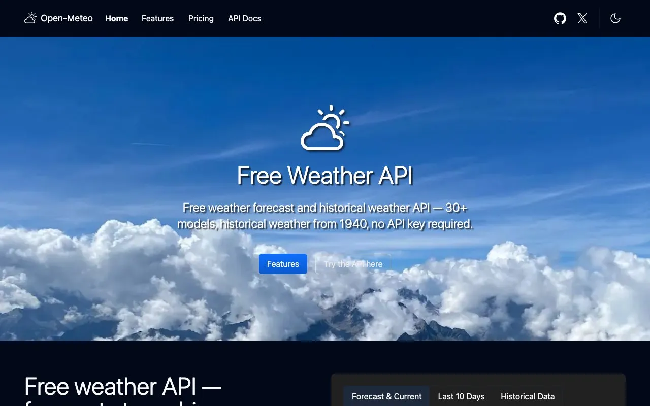 Aperçu Open-Meteo