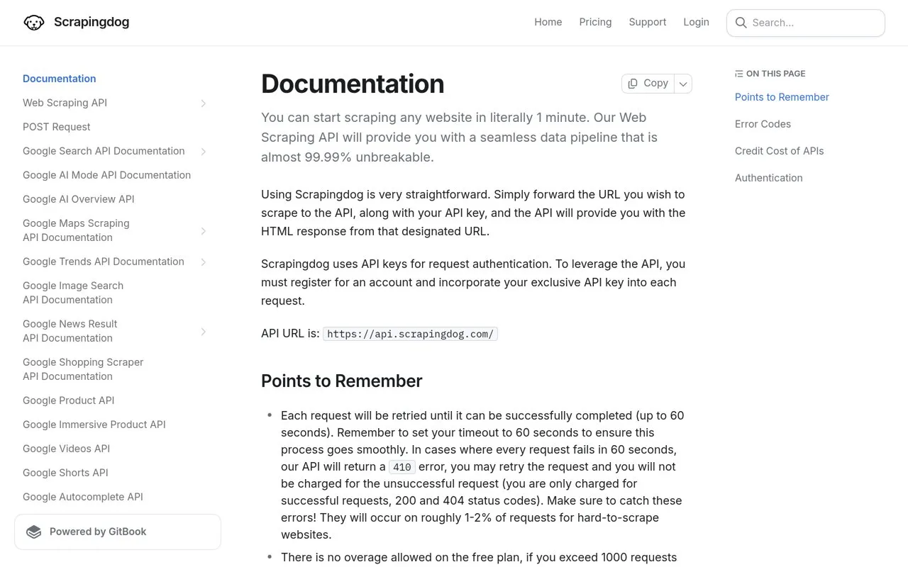 Aperçu Scrapingdog SERP API