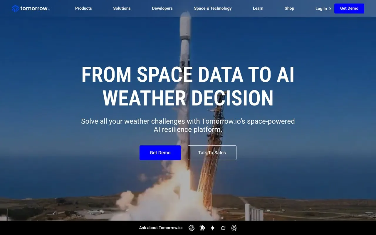 Aperçu Tomorrow.io Weather API
