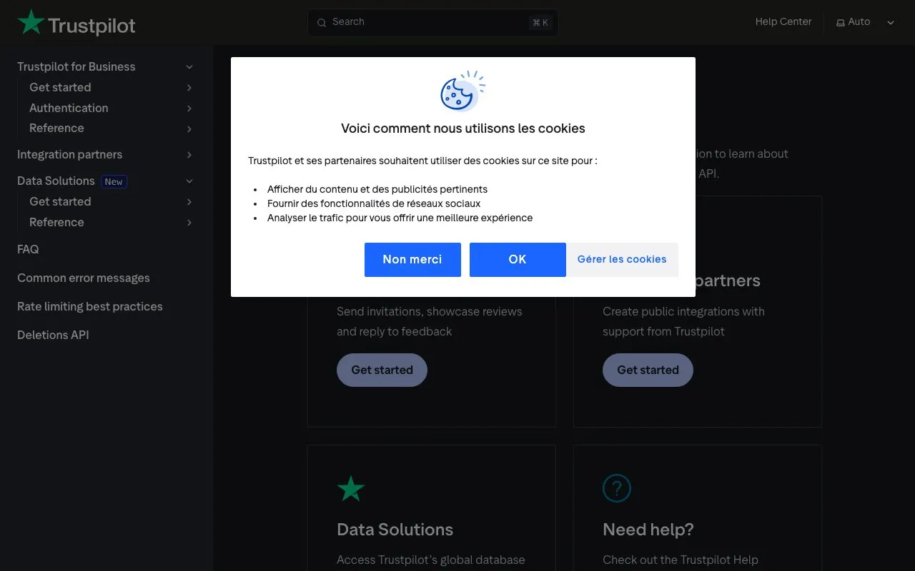 Aperçu Trustpilot API