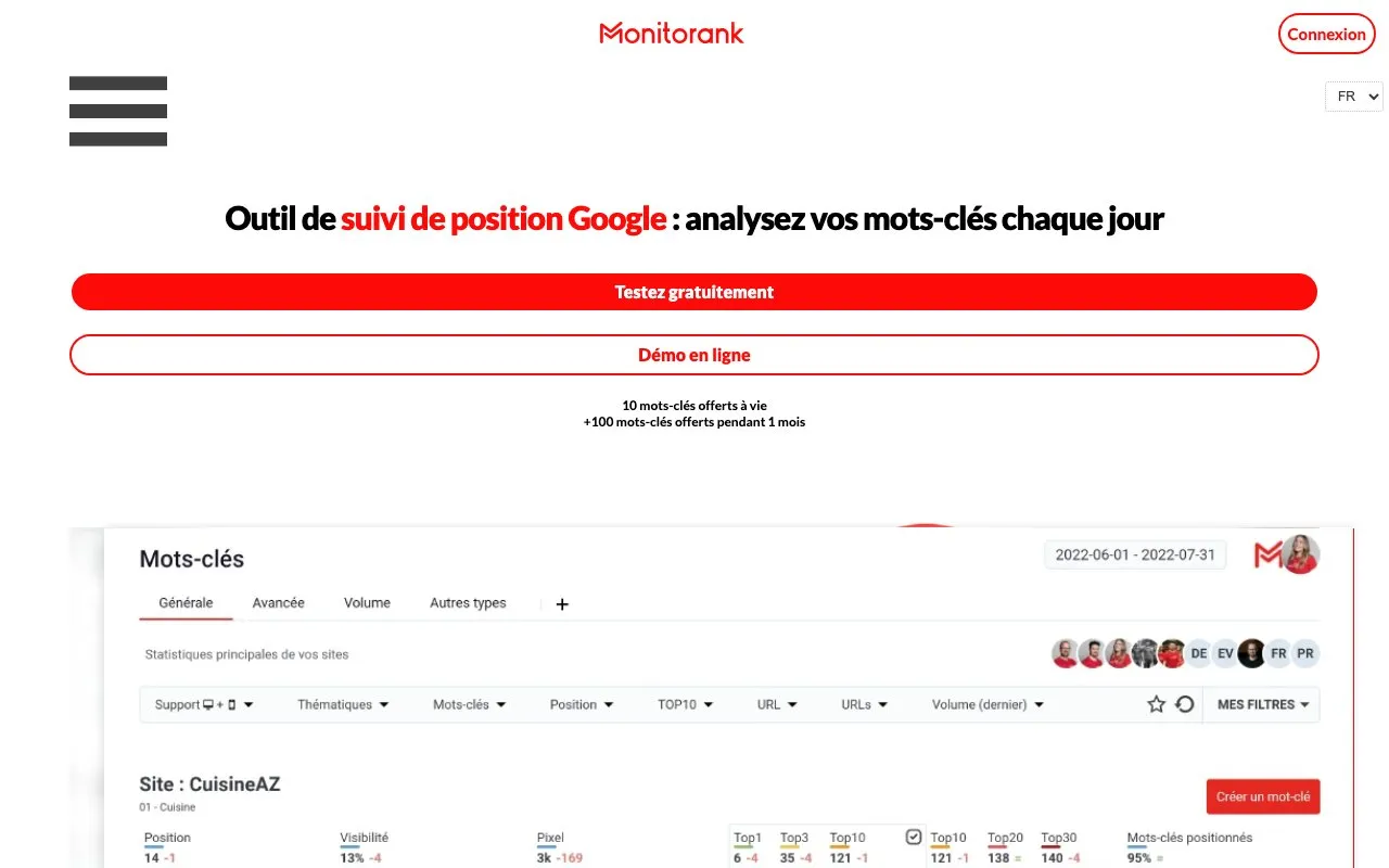 Aperçu Monitorank