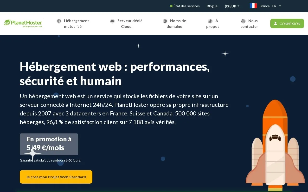 Aperçu PlanetHoster