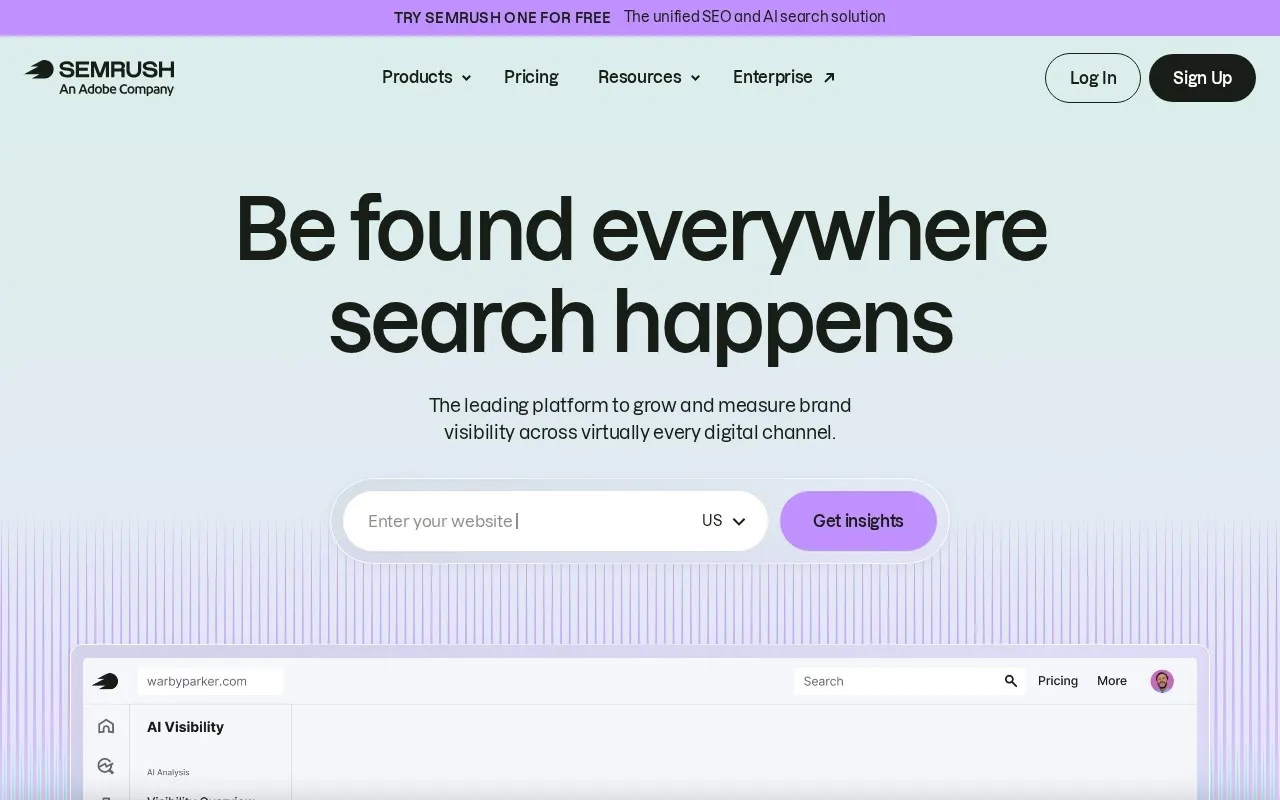 Aperçu du site Semrush